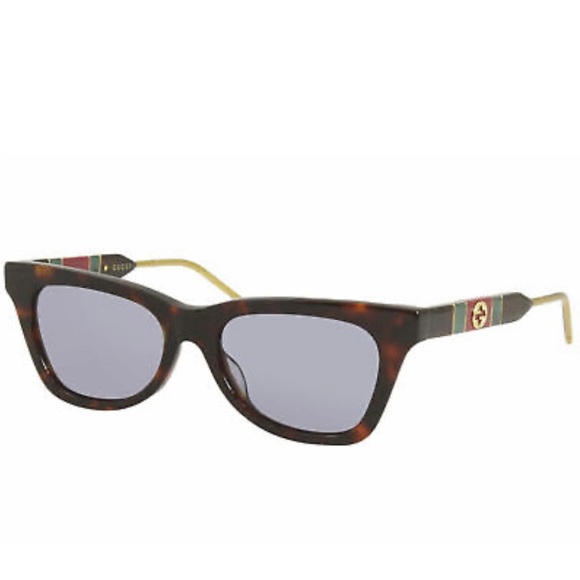 Gucci GG0598S 002 Sunglasses Women's Havana/Blue Lenses *Authentic*looks new - Picture 4 of 6